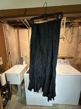 Ashley Stewart Black Textured Maxi Skirt